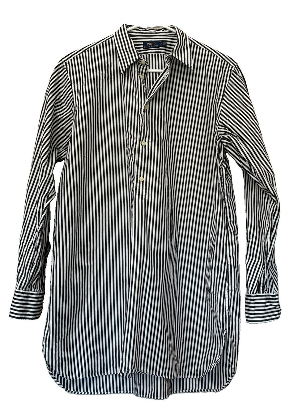 Polo Ralph Lauren Women’s Black/White Striped Popover Tunic Size L